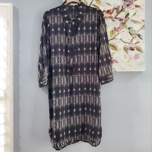 Joan Vass New York Womens black and white shirt dress, size L